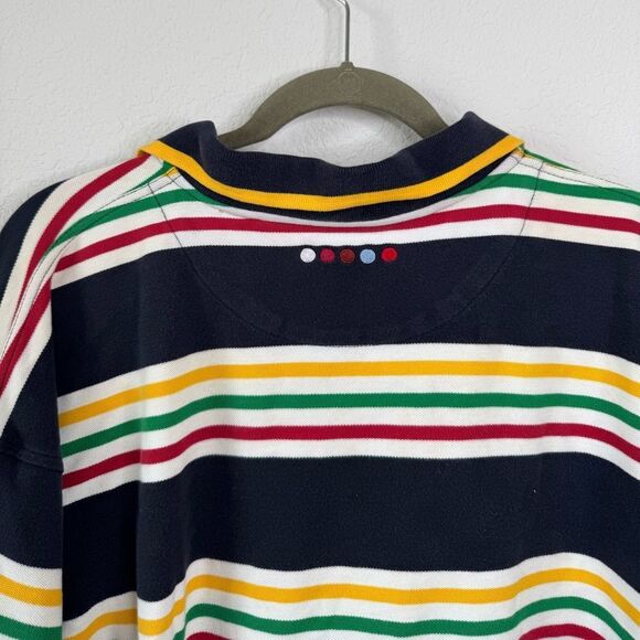 COOGI Men’s Sz XXL 100% Cotton Striped Rugby Polo Shirt Multicolor Y2K Casual - Picture 5 of 9